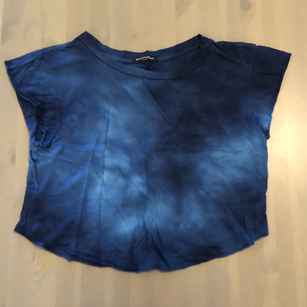 Brandy Melville blue tie dye crop top